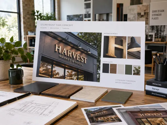 Sign design presentation — AI concept image